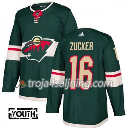 Minnesota Wild tröja Jason Zucker 16 Adidas 2017-2018 Grön Authentic - NHL Tröjor Barn